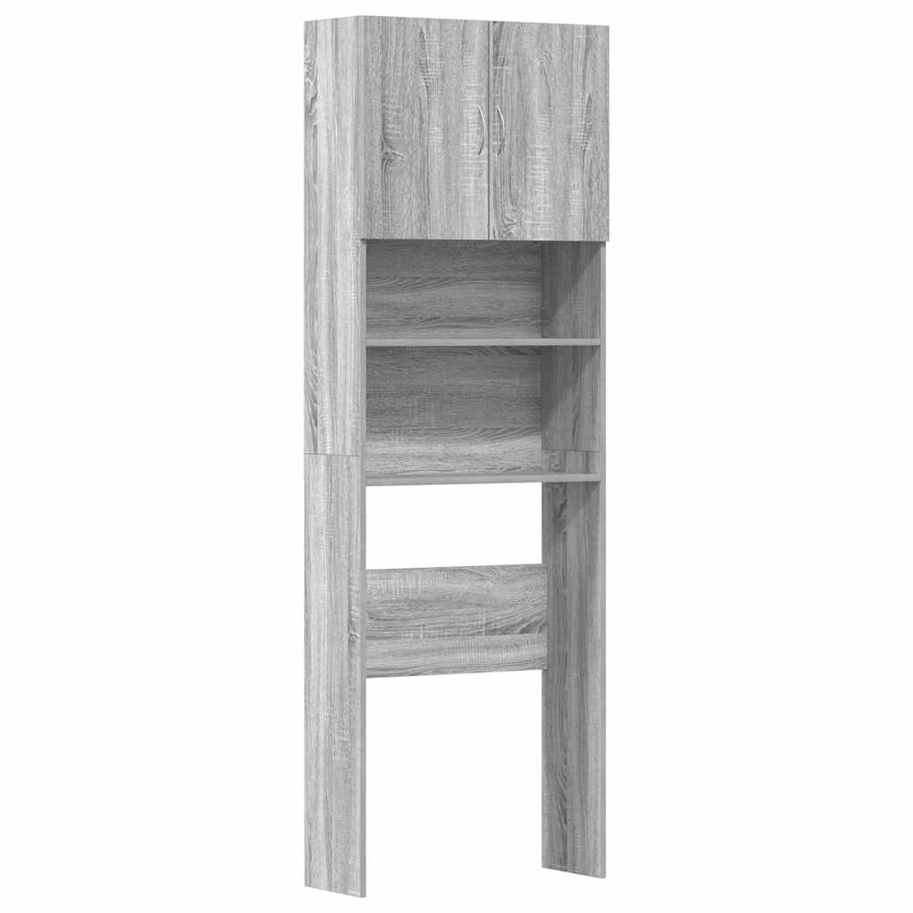 vidaXL Armario de lavadora madera ingeniería gris sonoma 64x24x190 cm