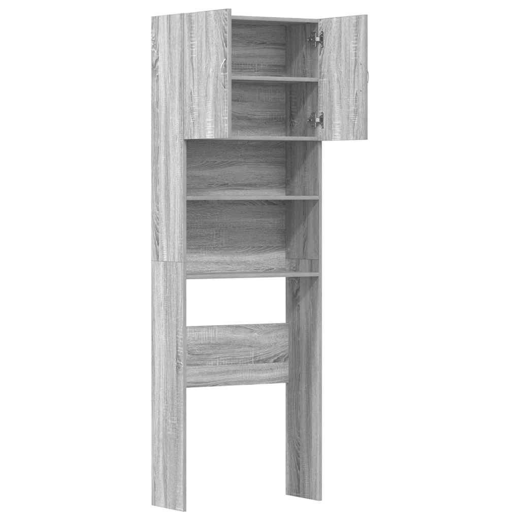 vidaXL Armario de lavadora madera ingeniería gris sonoma 64x24x190 cm