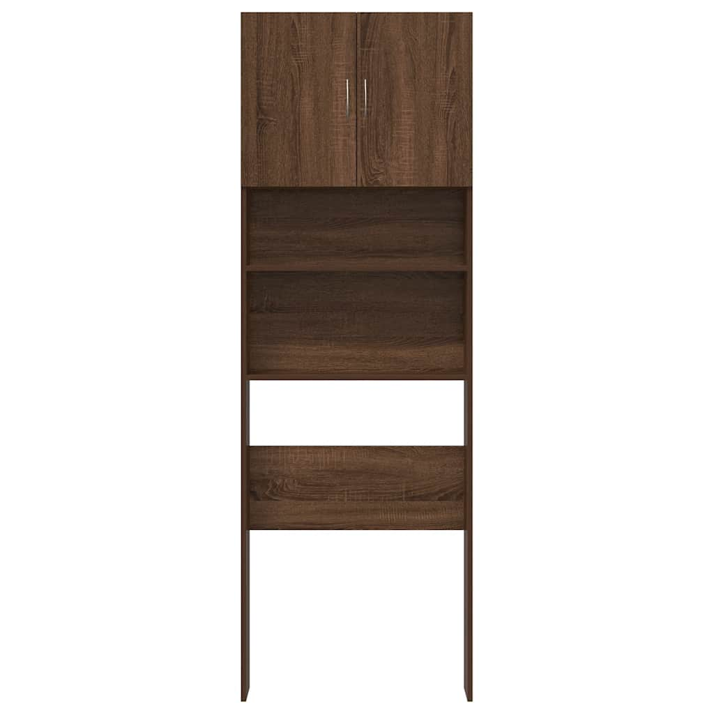 vidaXL Armario de lavadora madera ingeniería roble marrón 64x24x190 cm