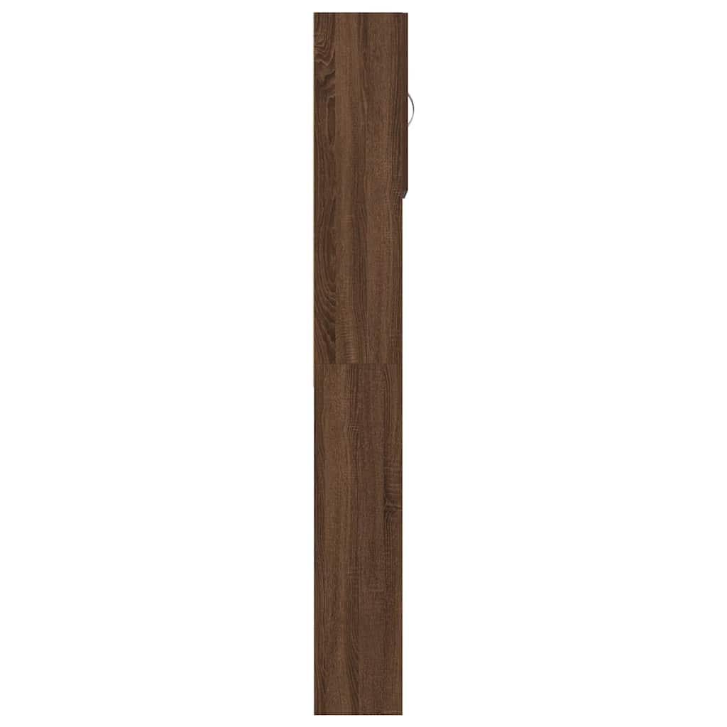 vidaXL Armario de lavadora madera ingeniería roble marrón 64x24x190 cm