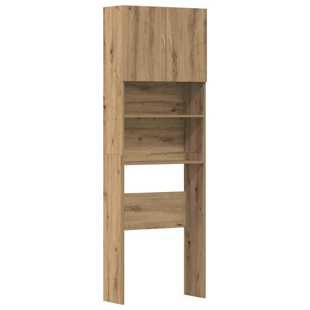 vidaXL Armario lavadora madera ingeniería roble artesanal 64x24x190 cm