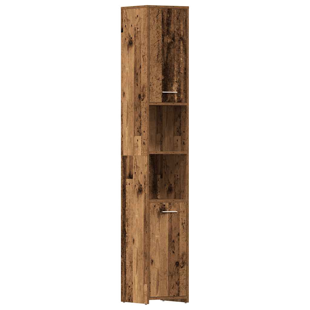 vidaXL Armario de baño madera de ingeniería envejecida 30x30x183,5 cm