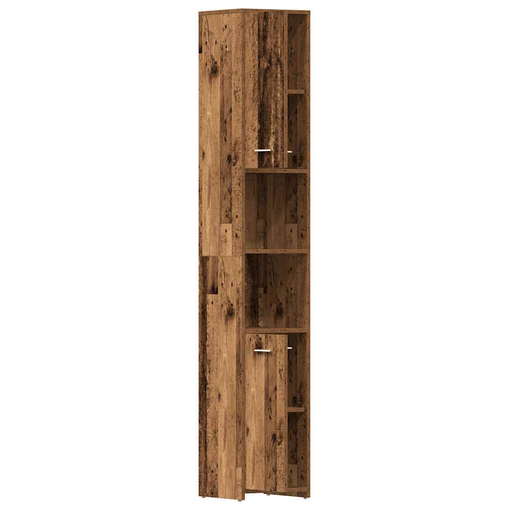 vidaXL Armario de baño madera de ingeniería envejecida 30x30x183,5 cm