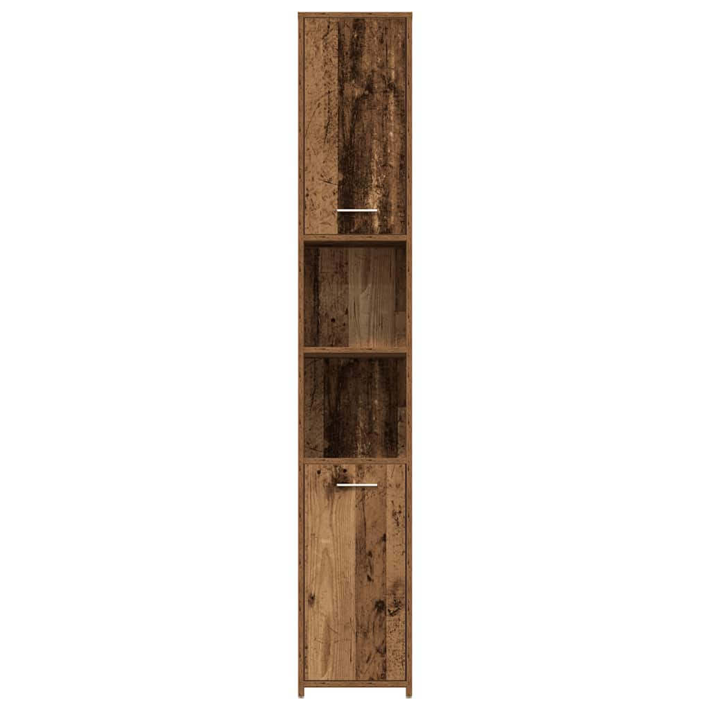 vidaXL Armario de baño madera de ingeniería envejecida 30x30x183,5 cm