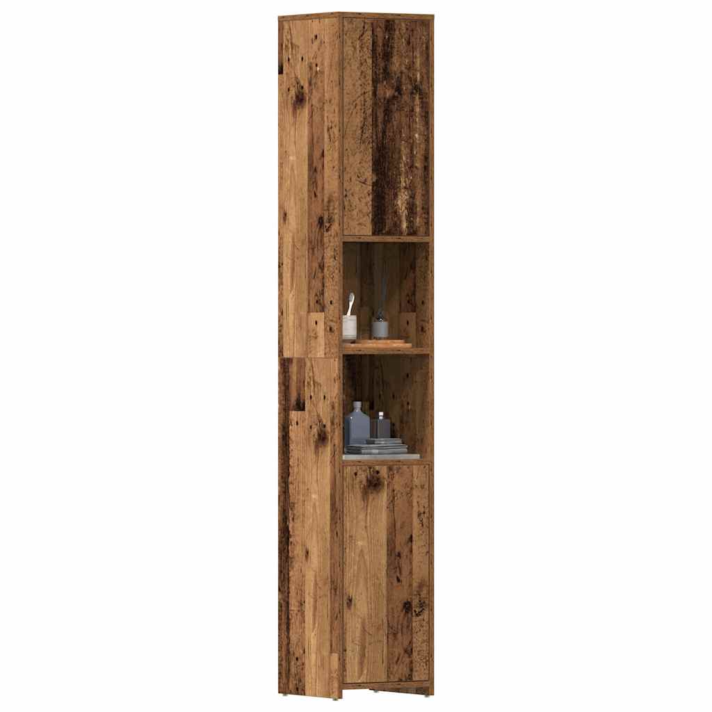 vidaXL Armario de baño madera de ingeniería envejecida 30x30x183,5 cm