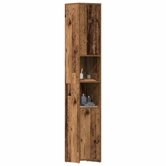 vidaXL Armario de baño madera de ingeniería envejecida 30x30x183,5 cm