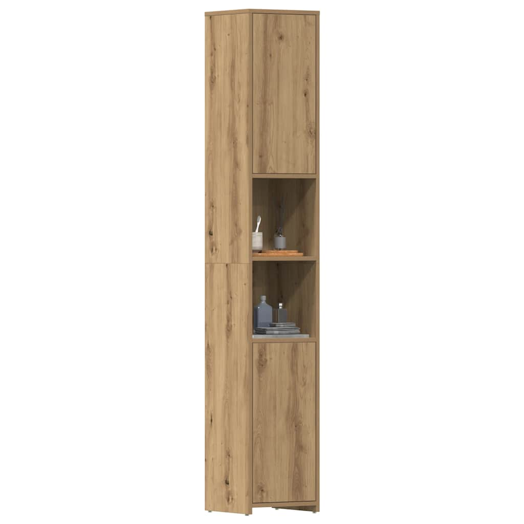 vidaXL Armario de baño madera ingeniería roble artisan 30x30x183,5 cm