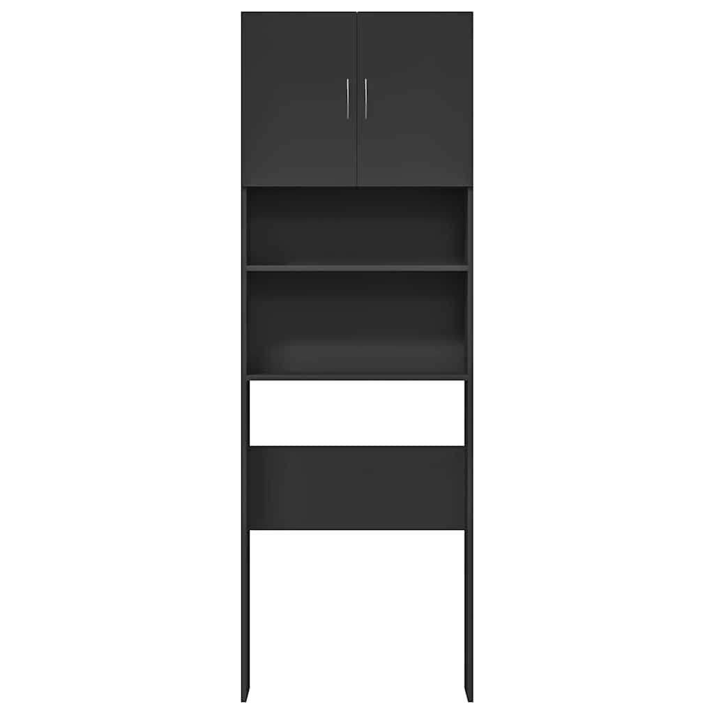 vidaXL Armario de lavadora madera ingeniería negro 64x24x190 cm