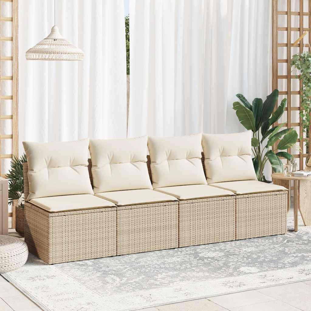 vidaXL Set sofás jardín y cojines 2 pzas ratán sintético acacia beige