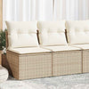 vidaXL Set sofás jardín y cojines 2 pzas ratán sintético acacia beige