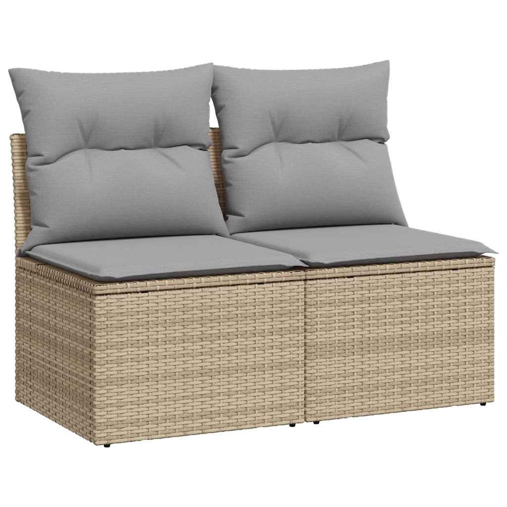 vidaXL Set sofás jardín y cojines 2 pzas ratán sintético acacia beige