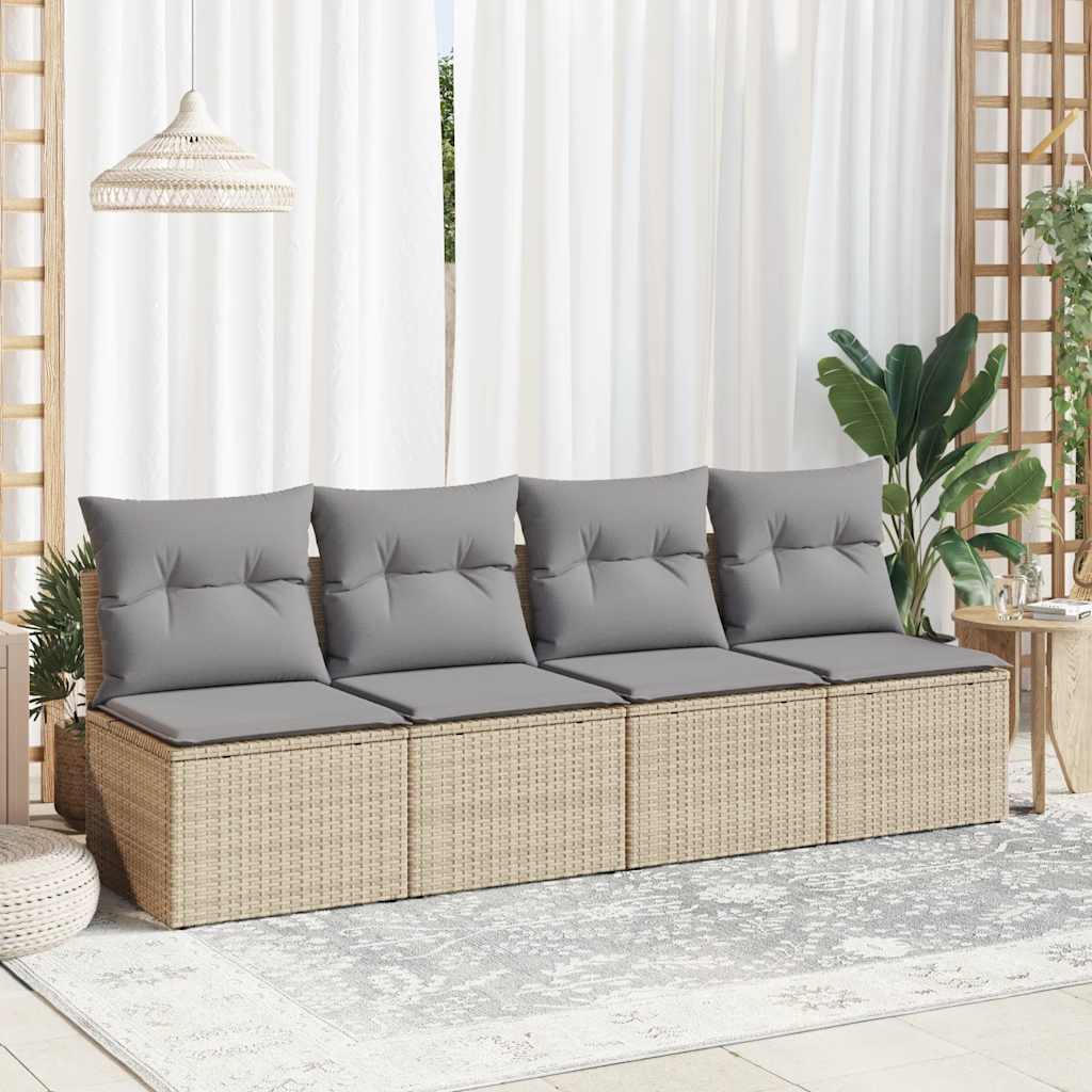 vidaXL Set sofás jardín y cojines 2 pzas ratán sintético acacia beige