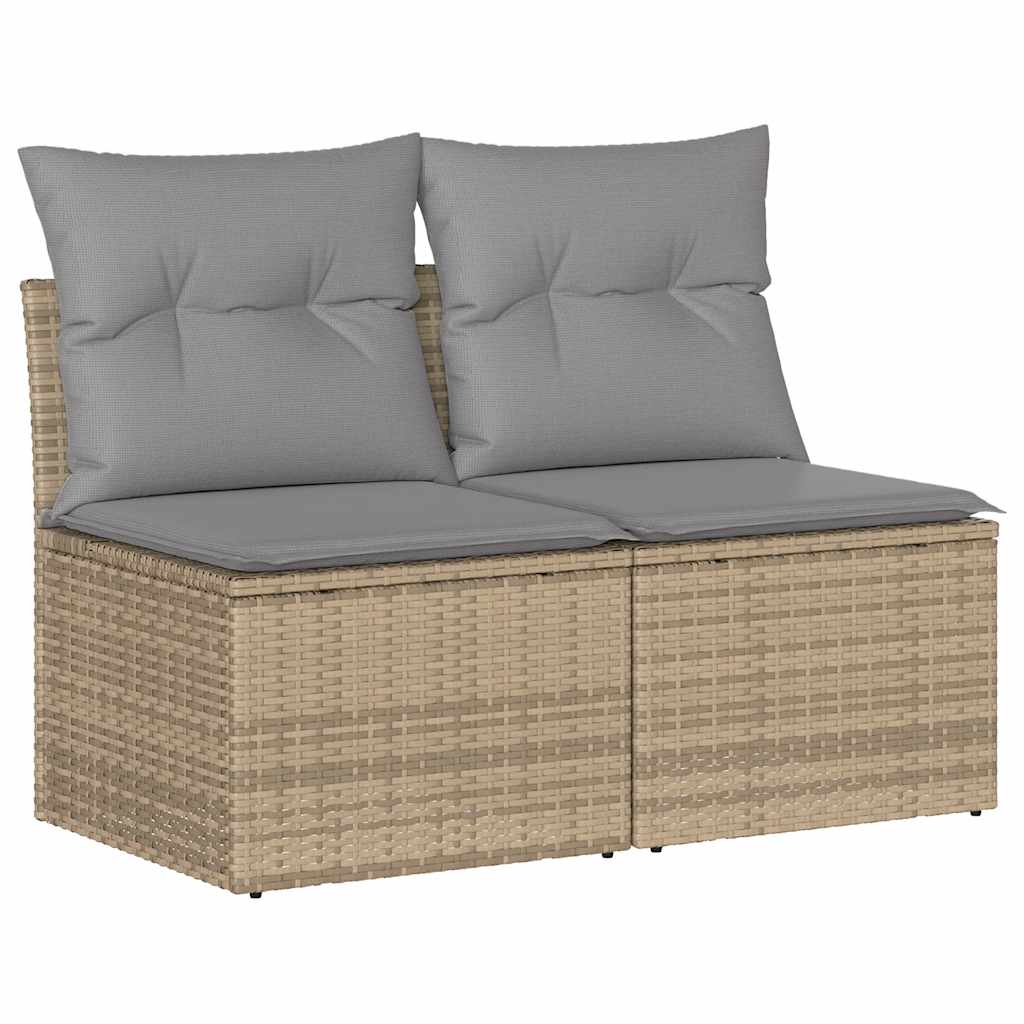 vidaXL Set sofás jardín y cojines 2 pzas ratán sintético acacia beige