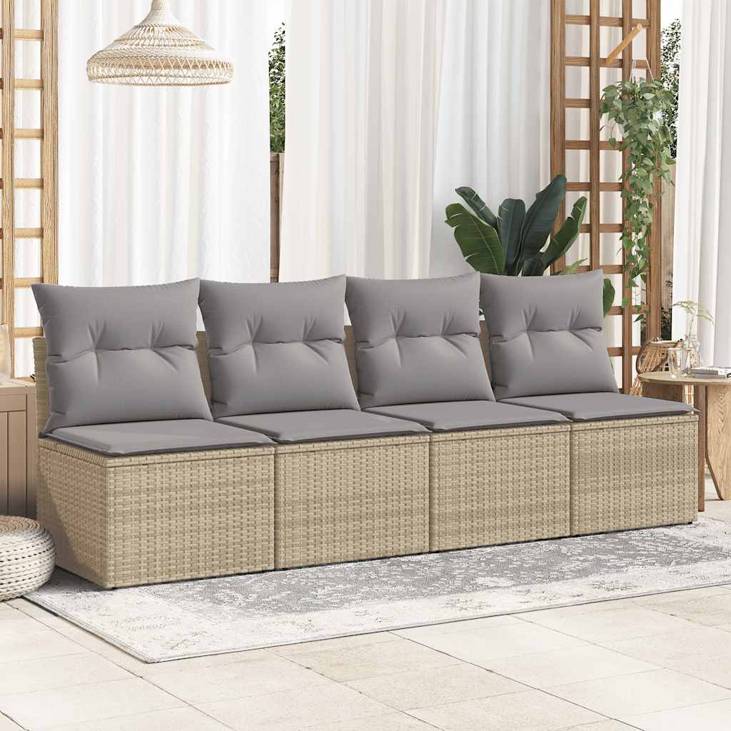 vidaXL Set sofás jardín y cojines 2 pzas ratán sintético acacia beige