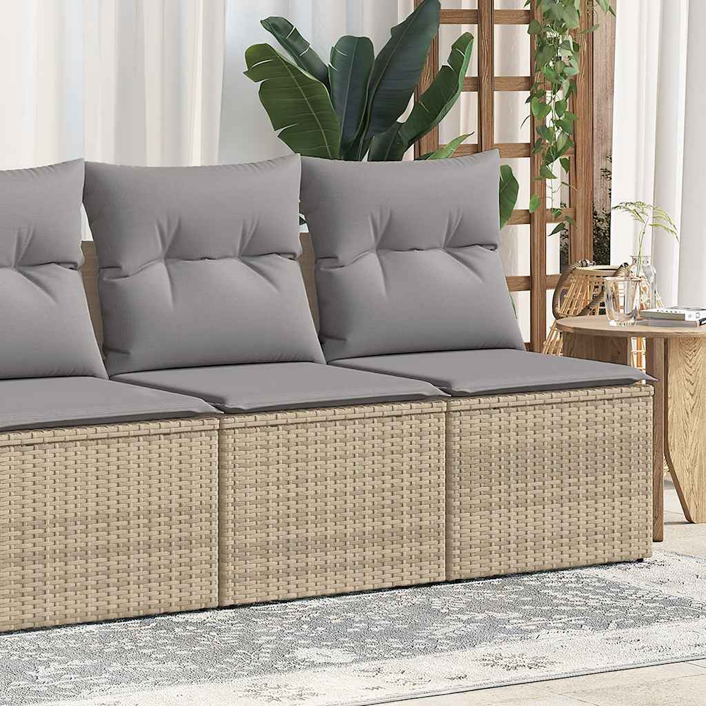 vidaXL Set sofás jardín y cojines 2 pzas ratán sintético acacia beige