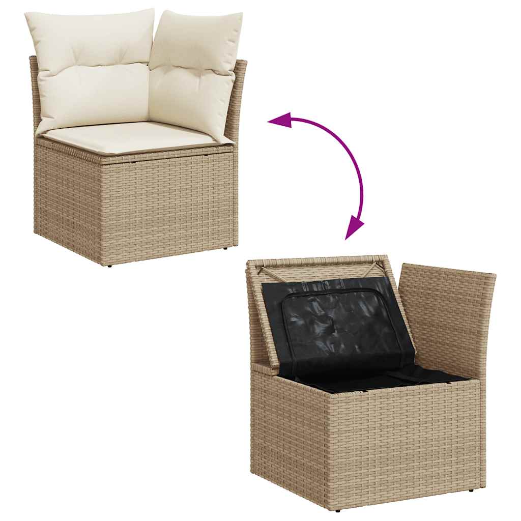 vidaXL Set de sofás de jardín y cojines 8 piezas ratán sintético beige