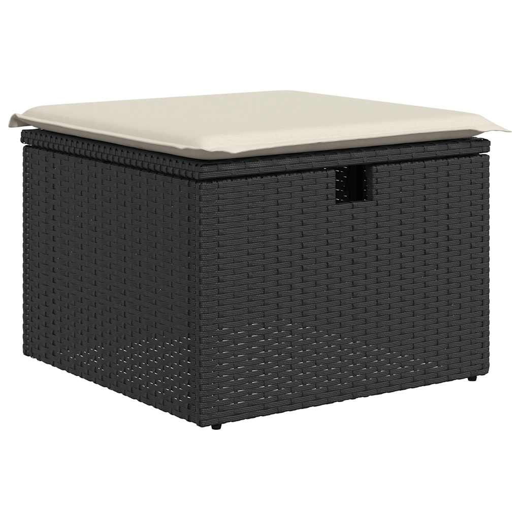 vidaXL Set de muebles de jardín 5 pzas y cojines ratán sintético negro