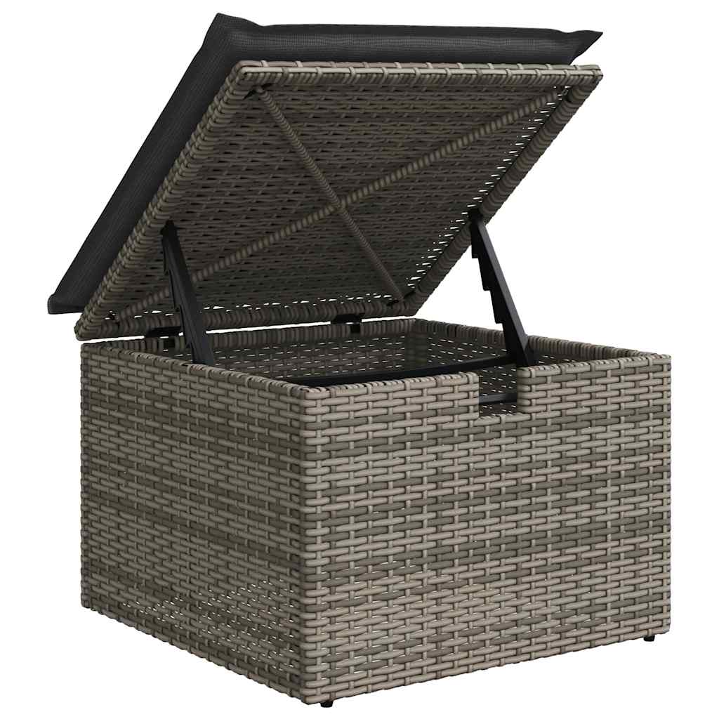 vidaXL Set de muebles de jardín 6 pzas y cojines ratán sintético gris