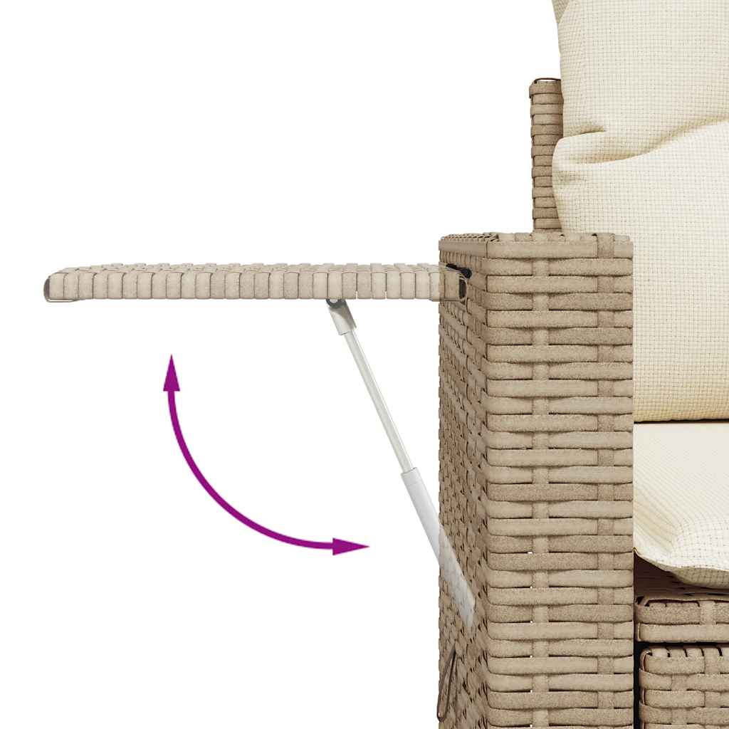 vidaXL Set de sofás de jardín con cojines 9 pzas ratán sintético beige