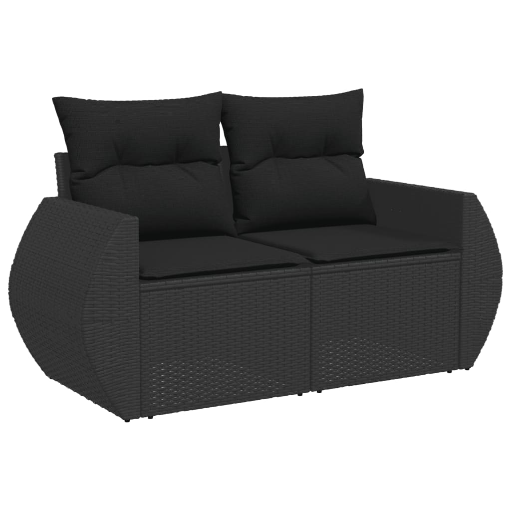 vidaXL Set de muebles de jardín 5 pzas y cojines ratán sintético negro