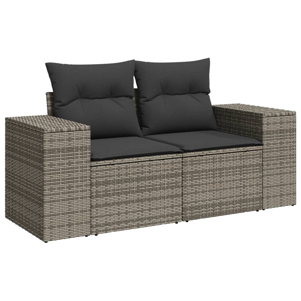 vidaXL Set de muebles de jardín 6 pzas y cojines ratán sintético gris