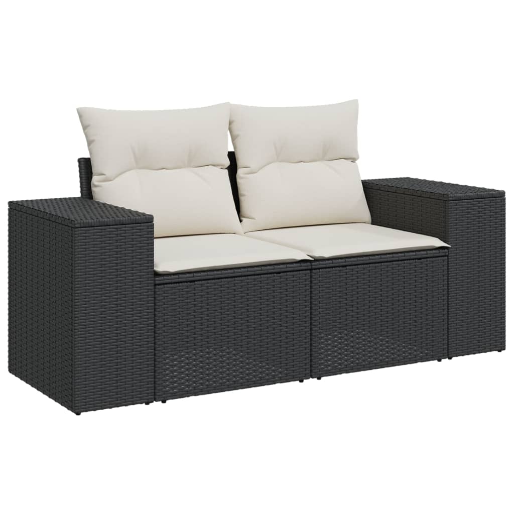 vidaXL Set de muebles de jardín 5 pzas y cojines ratán sintético negro