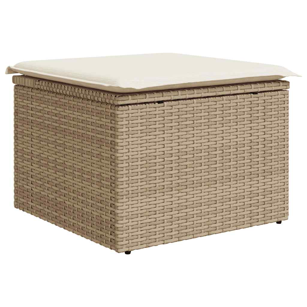 vidaXL Set sofás jardín y cojines 9 pzas ratán sintético acacia beige