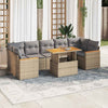 vidaXL Set sofás jardín y cojines 7 pzas ratán sintético acacia beige