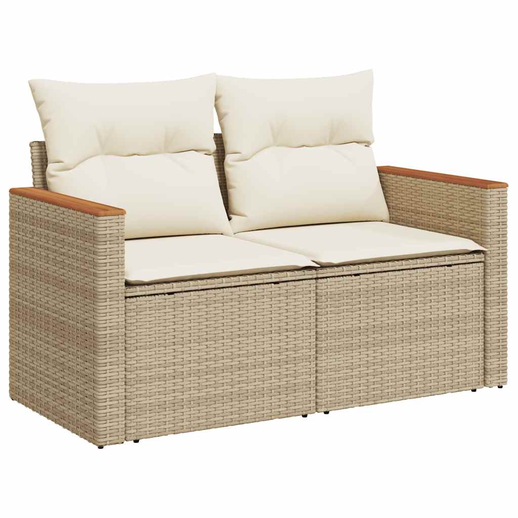 vidaXL Set sofás jardín y cojines 6 pzas ratán sintético acacia beige