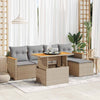 vidaXL Set sofás jardín y cojines 6 pzas ratán sintético acacia beige