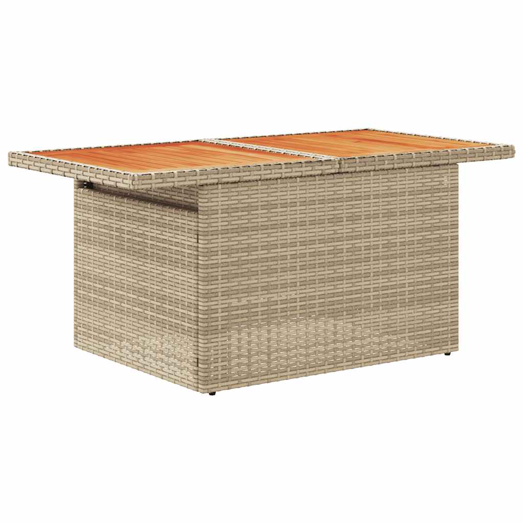 vidaXL Set sofás jardín y cojines 11 pzas ratán sintético acacia beige