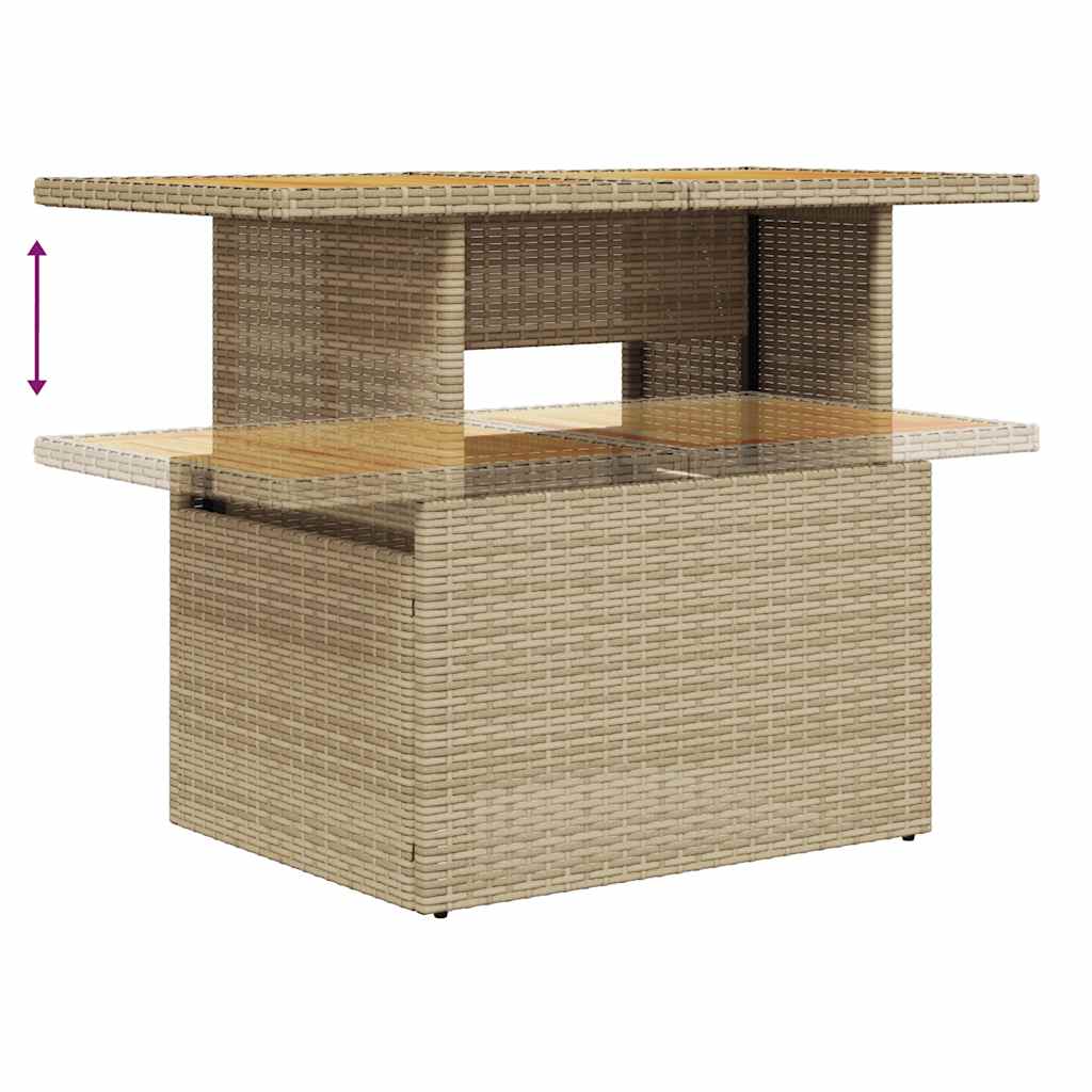 vidaXL Set sofás jardín y cojines 10 pzas ratán sintético acacia beige