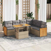 vidaXL Set sofás jardín y cojines 7 pzas ratán sintético acacia beige