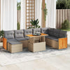 vidaXL Set sofás jardín y cojines 7 pzas ratán sintético acacia beige