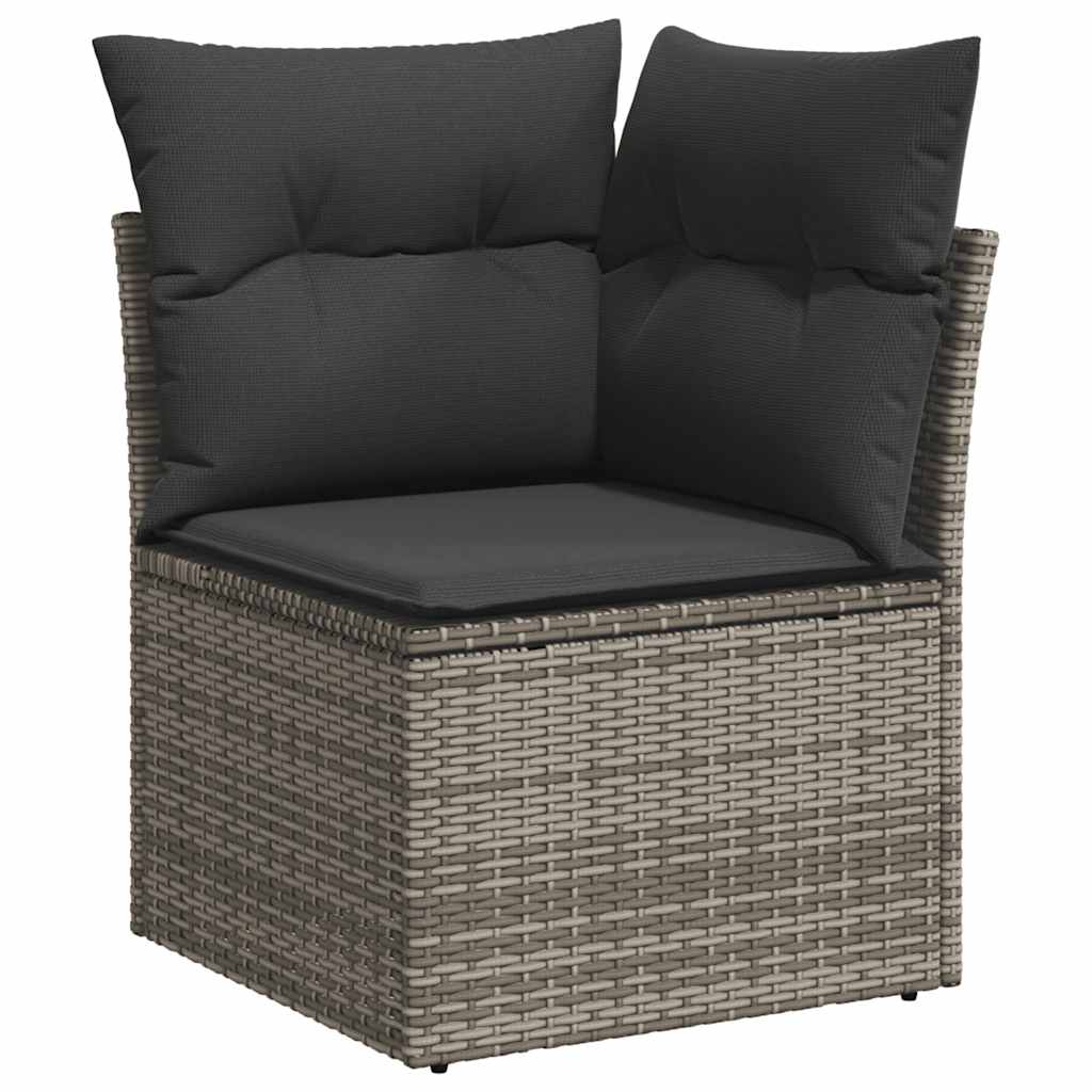 vidaXL Set de muebles de jardín 6 pzas y cojines ratán sintético gris