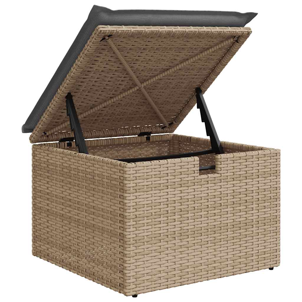 vidaXL Set de sofás de jardín con cojines 9 pzas ratán sintético beige