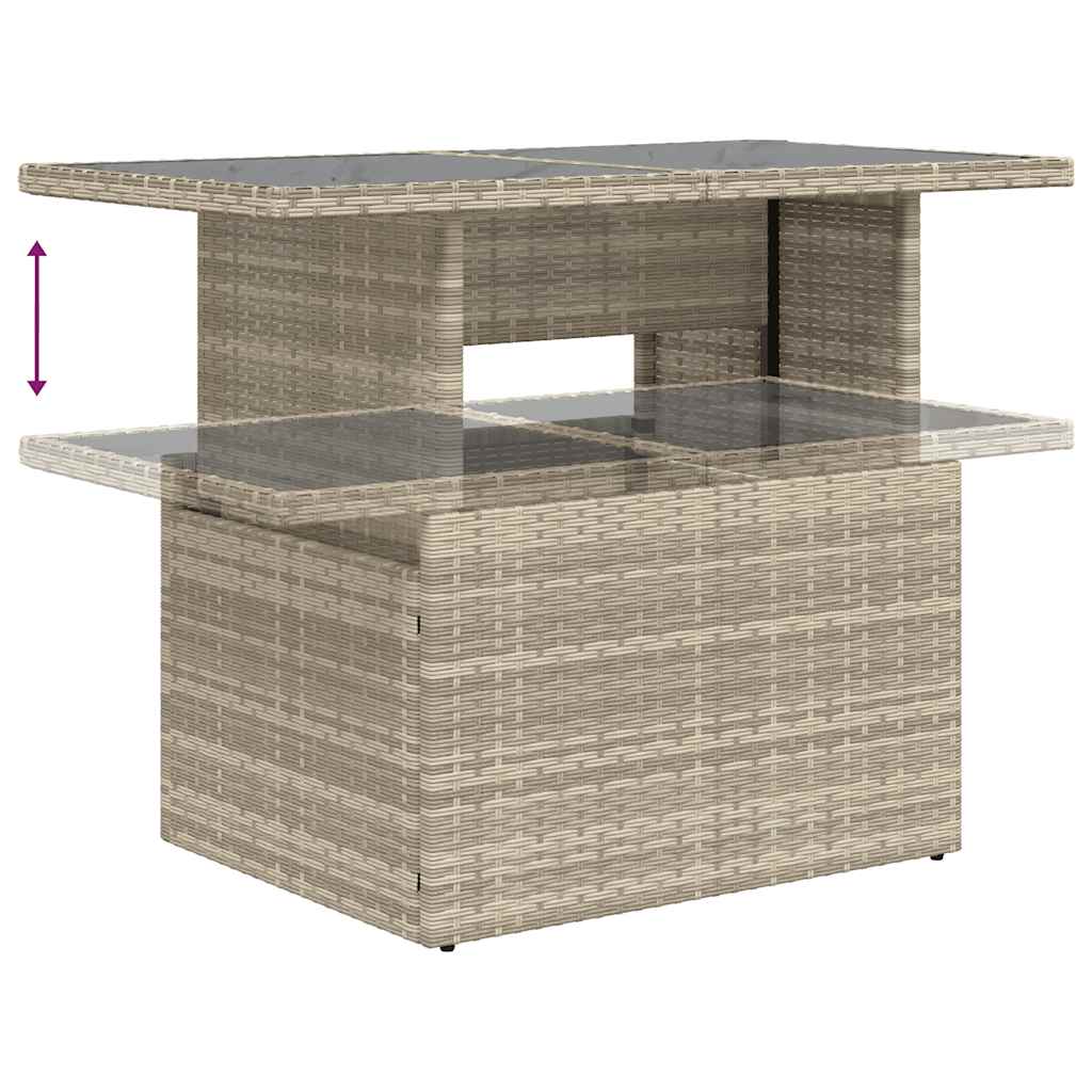 vidaXL Set muebles jardín 9 pzas y cojines ratán sintético gris claro