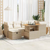 vidaXL Set sofás jardín y cojines 7 pzas ratán sintético acacia beige