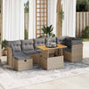 vidaXL Set sofás jardín y cojines 8 pzas ratán sintético acacia beige