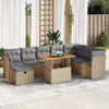 vidaXL Set sofás jardín y cojines 9 pzas ratán sintético acacia beige