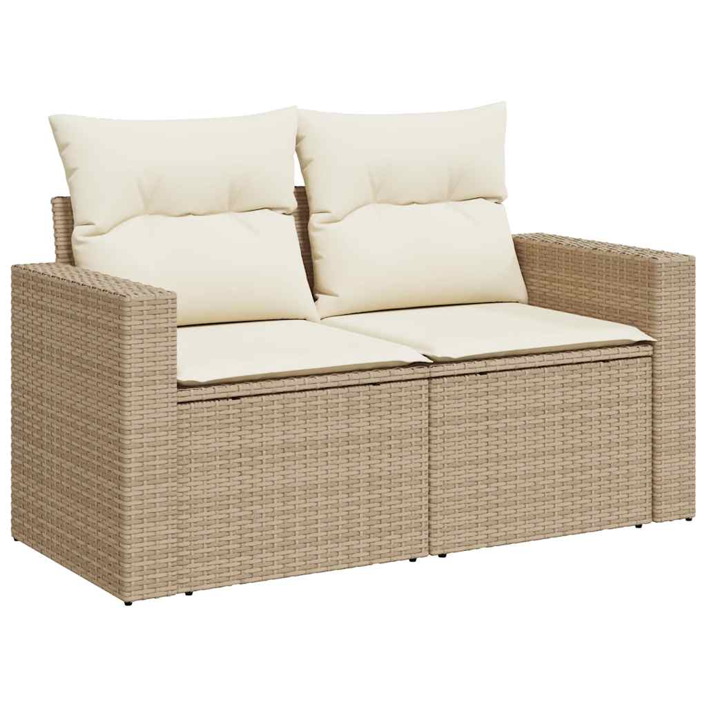 vidaXL Set sofás jardín y cojines 6 pzas ratán sintético acacia beige