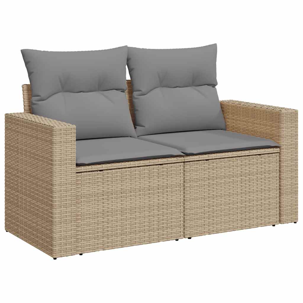 vidaXL Set sofás jardín y cojines 6 pzas ratán sintético acacia beige