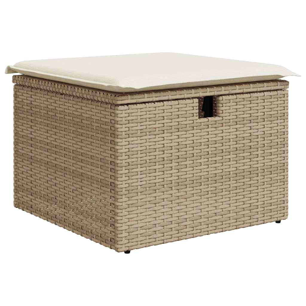 vidaXL Set sofás jardín y cojines 5 pzas ratán sintético acacia beige