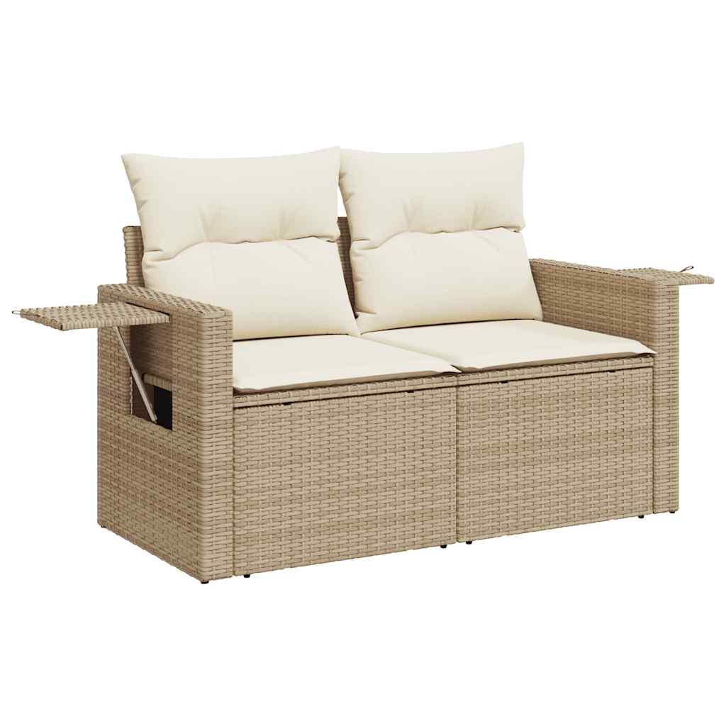 vidaXL Set sofás jardín y cojines 6 pzas ratán sintético acacia beige