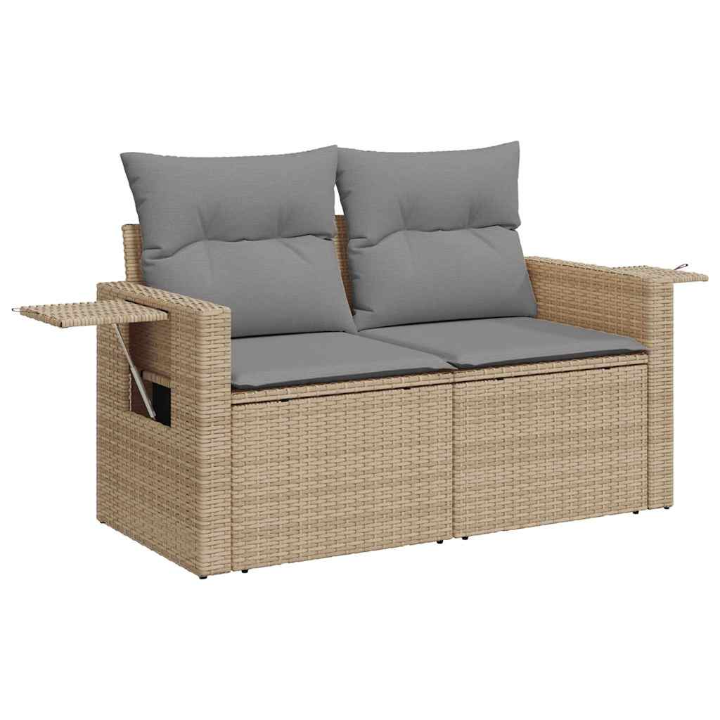 vidaXL Set sofás jardín y cojines 6 pzas ratán sintético acacia beige