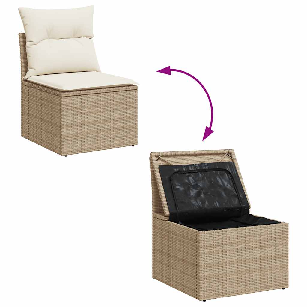 vidaXL Set sofás jardín y cojines 8 pzas ratán sintético acacia beige