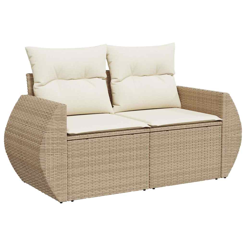 vidaXL Set sofás jardín y cojines 6 pzas ratán sintético acacia beige