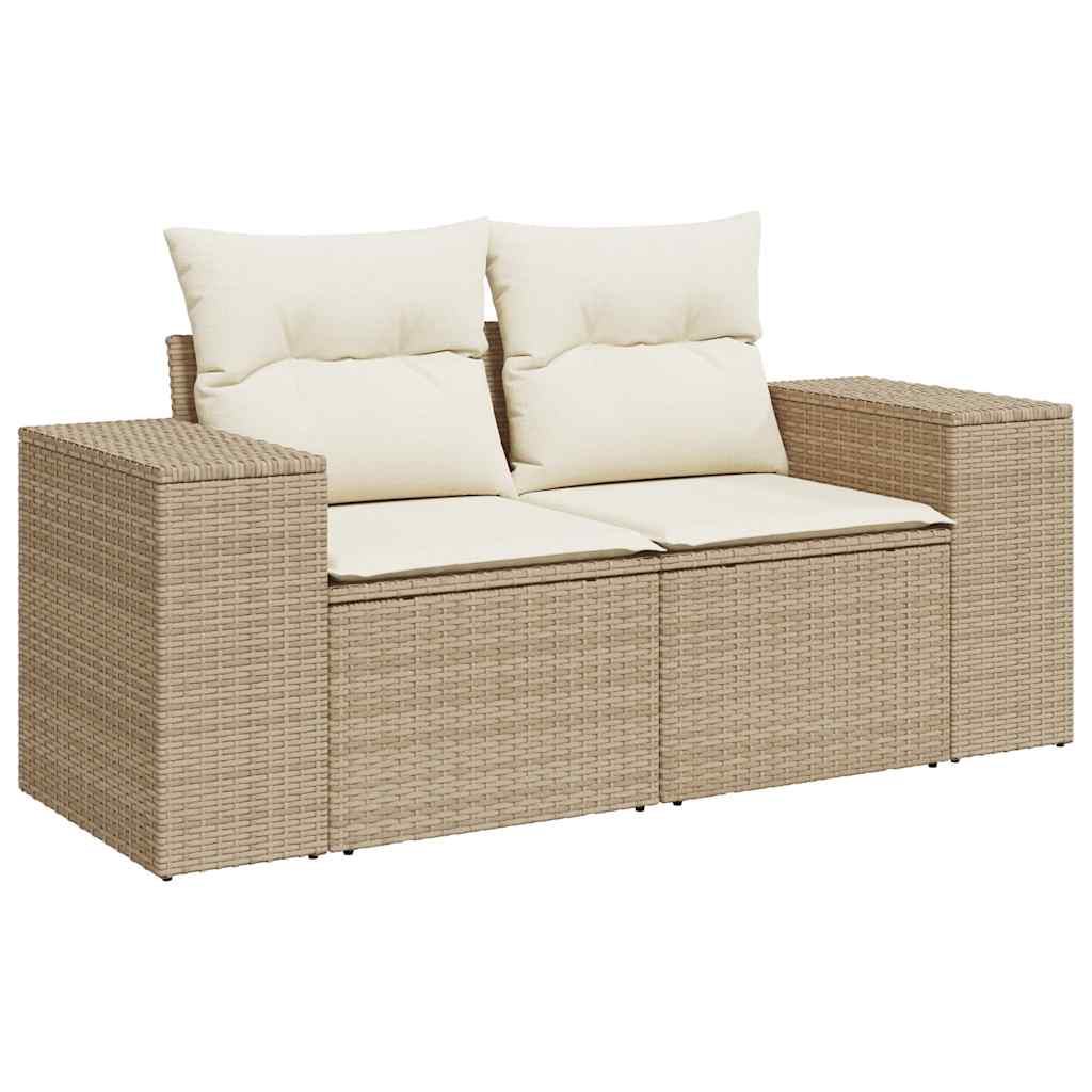 vidaXL Set sofás jardín y cojines 8 pzas ratán sintético acacia beige