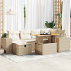 vidaXL Set sofás jardín y cojines 8 pzas ratán sintético acacia beige