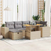 vidaXL Set sofás jardín y cojines 8 pzas ratán sintético acacia beige